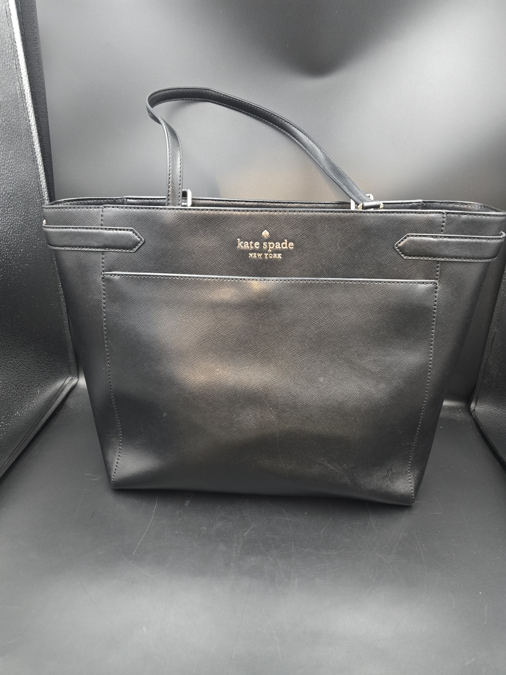 kate spade New York Black Leather Tote Bag